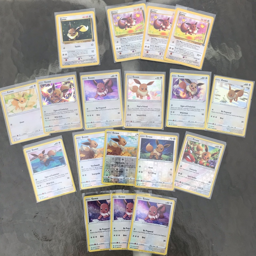 Eevee Black Promo Collector's Lot Featuring Team Rocket & Jungle Pokemon TCG